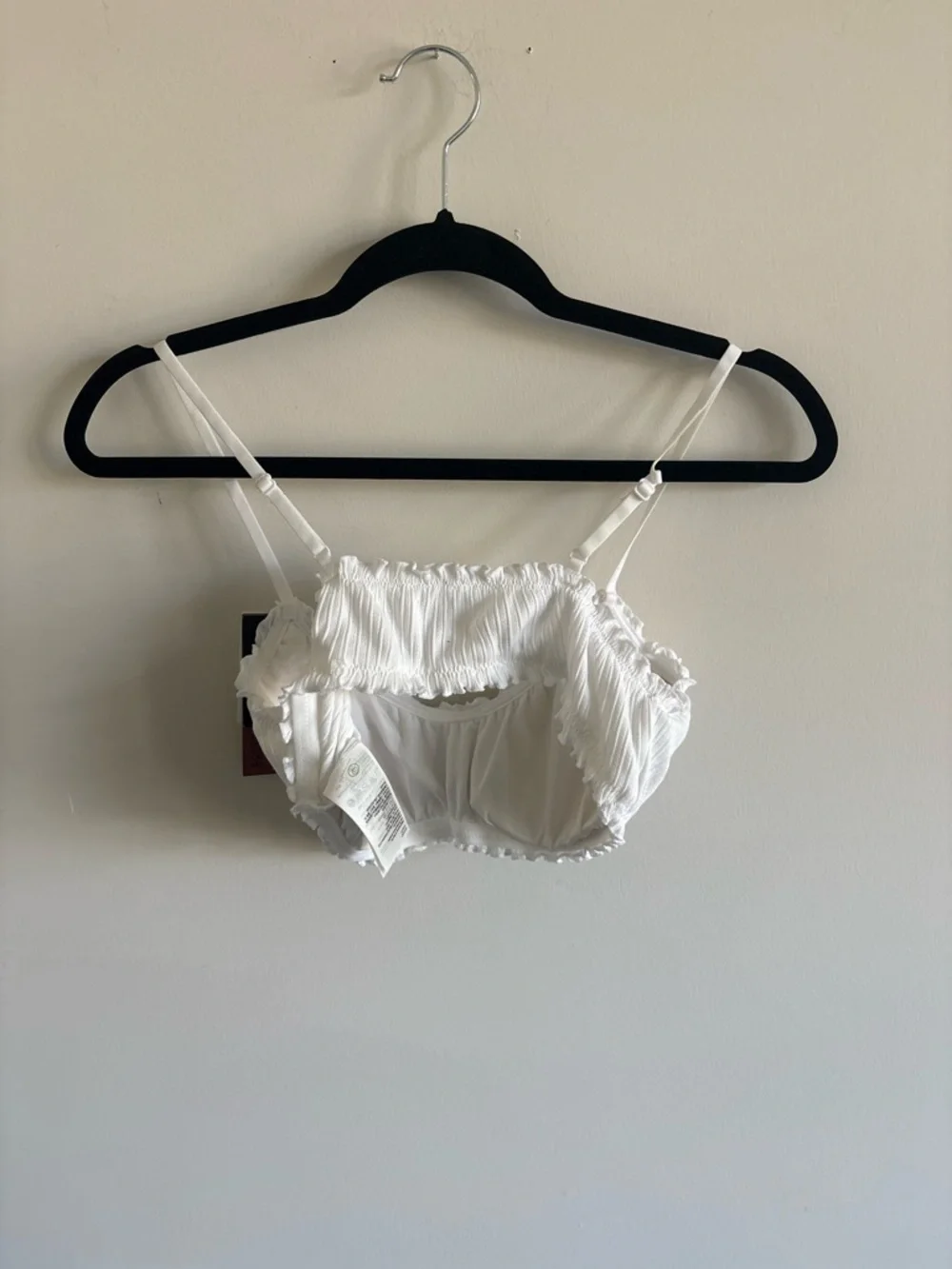 H&M White Ribbed Ruffle Bralette - Picture 3 of 3